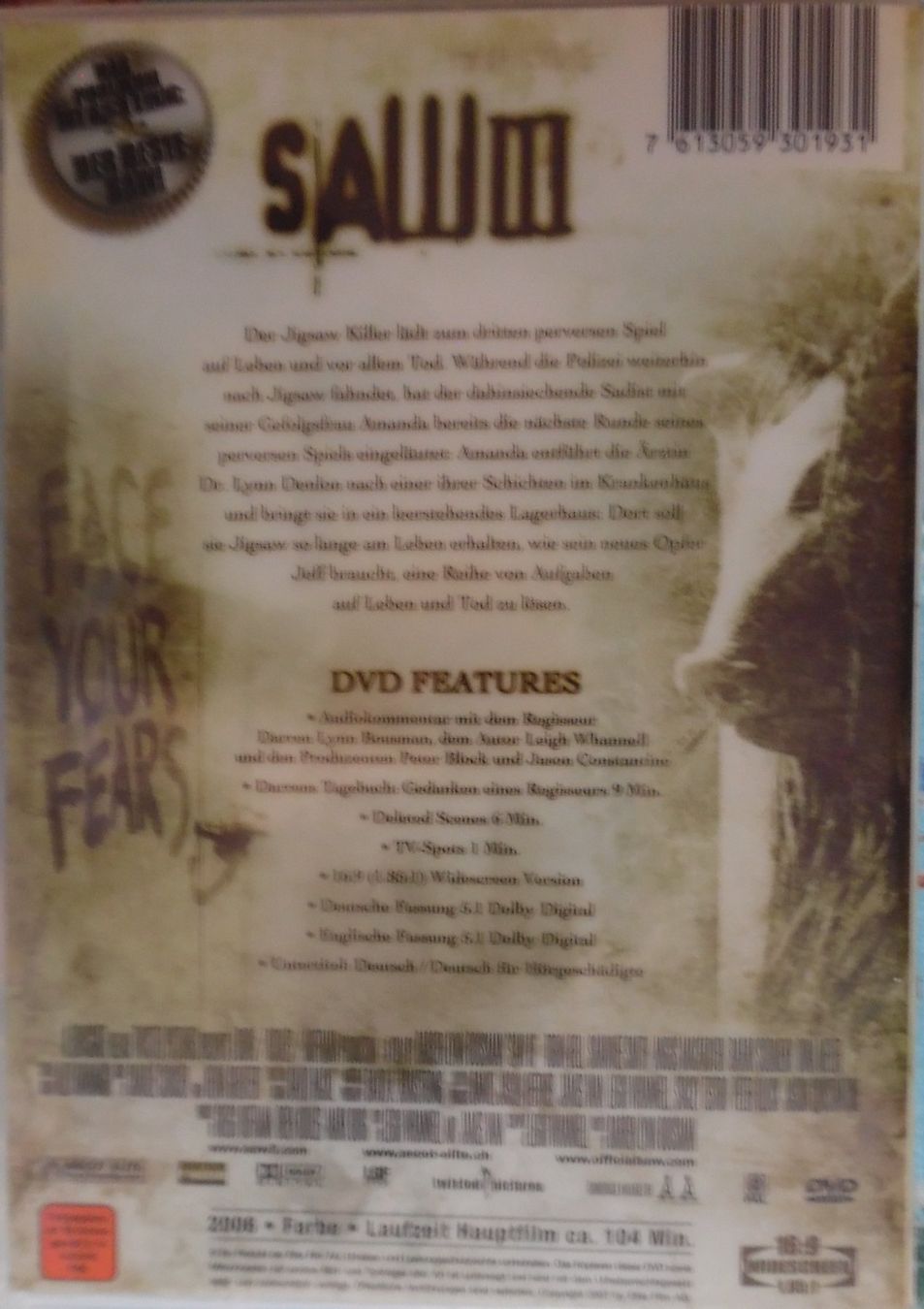 Tutti i DVDs: SAW III – Usato da Bellinzona venduto da Luna093 2
