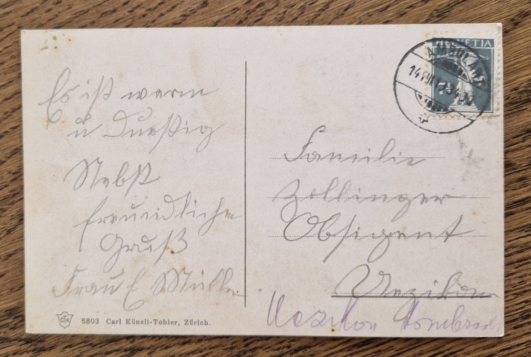 Cartoline postali: Rapperswil 1913 – Usato da Ebikon venduto da Donar50 1