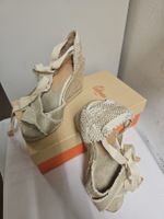 Espadrilles Castaner compensées/État neuf/Champagne Irisé/38