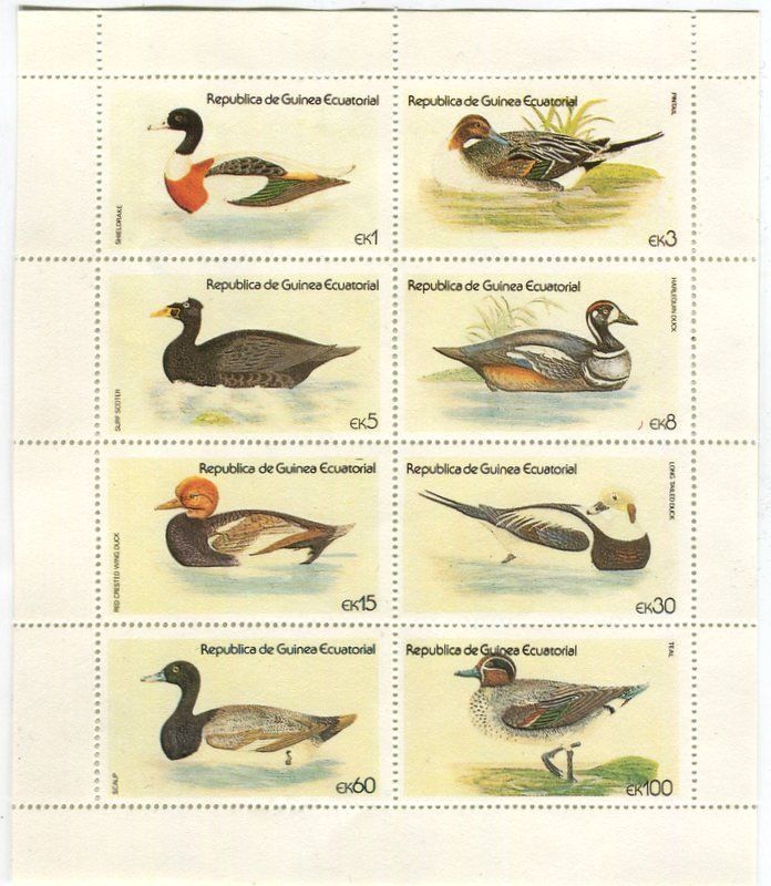 Tutti i francobolli: Block "Enten". Äquatorialguinea – Nuovo e nell'imballaggio originale da Basel venduto da Butsch5