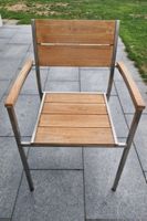 4 Designer Gartenstühle von Greemotion (Edelstahl/Teak)