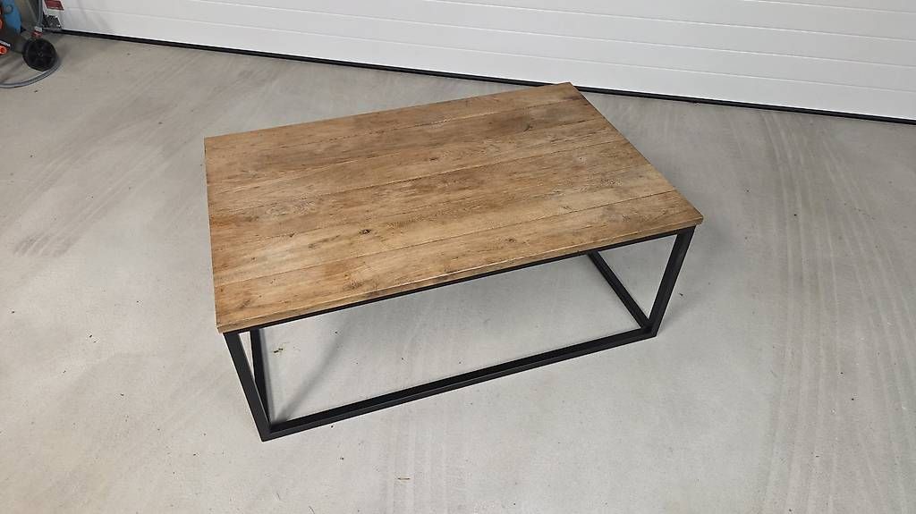 Tische: Couch- / Beistell-Tisch, Eiche massiv, Metall – Gebraucht aus Wabern von StefanX 3