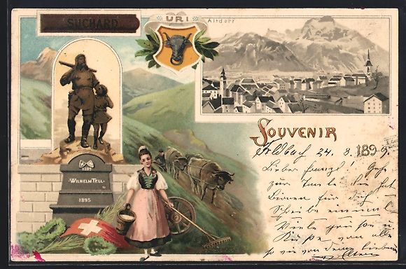 Ansichtskarten: Litho Altdorf / Uri, Chocolad Suchard, O – Gebraucht aus Berlin von bartko-reher