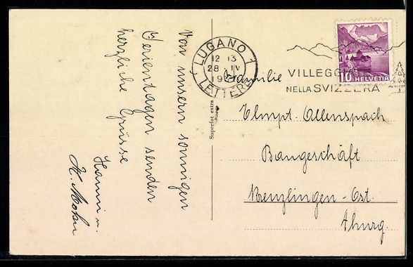 Cartes postales: AK Lugano, Qual e Fontana Bossi, 1937 – D'occasion à Berlin par bartko-reher 1
