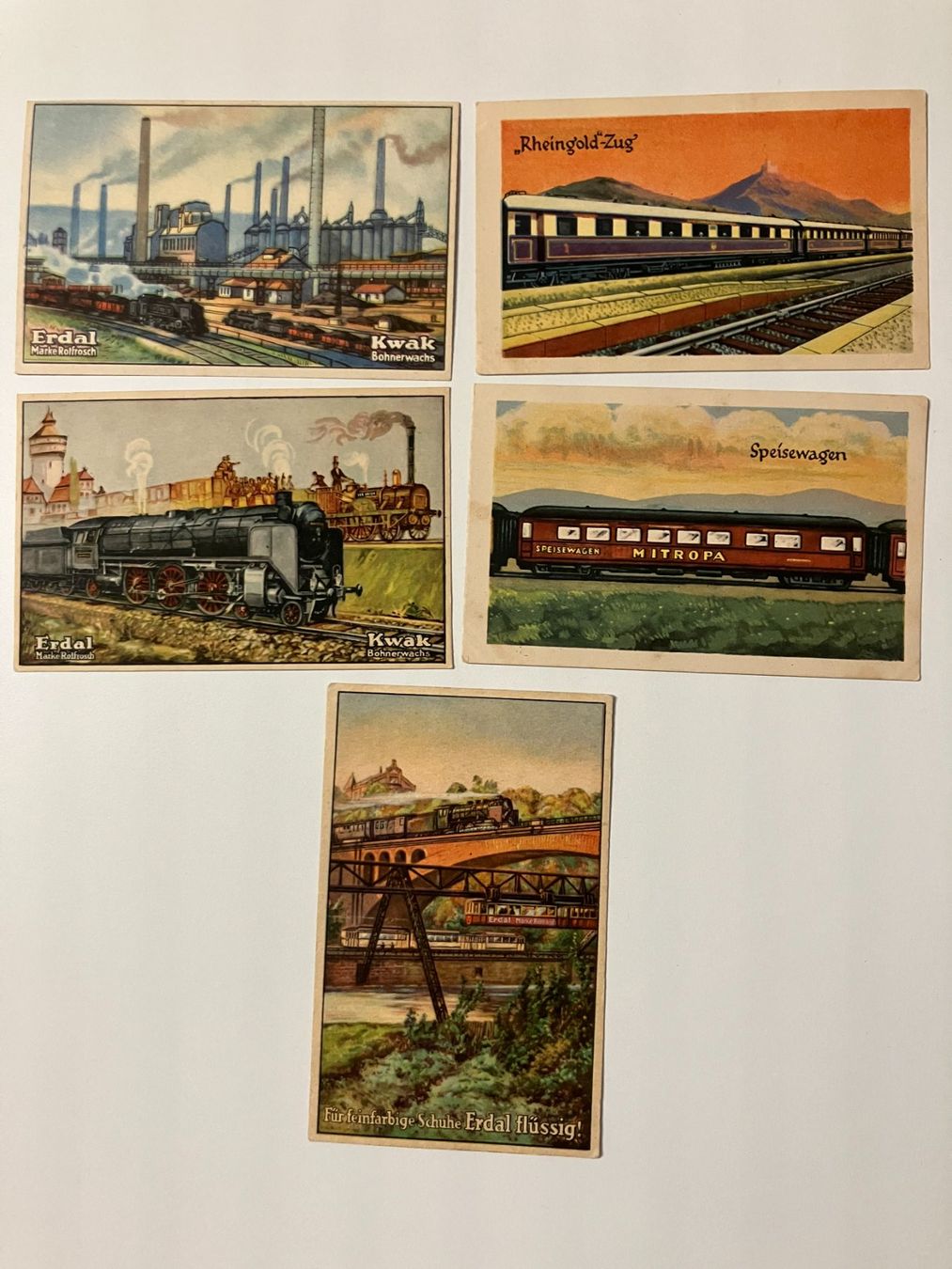 Cartoline postali: Litho Bildkarten, Motiv Eisenbahn, 5 Stk. – Usato da Würenlos venduto da Eulenpostuhu