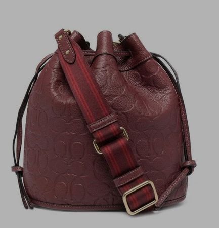 COACH SIGNATURE FIELD BUCKET BAG - -Bordeaux – NEUWERTIG