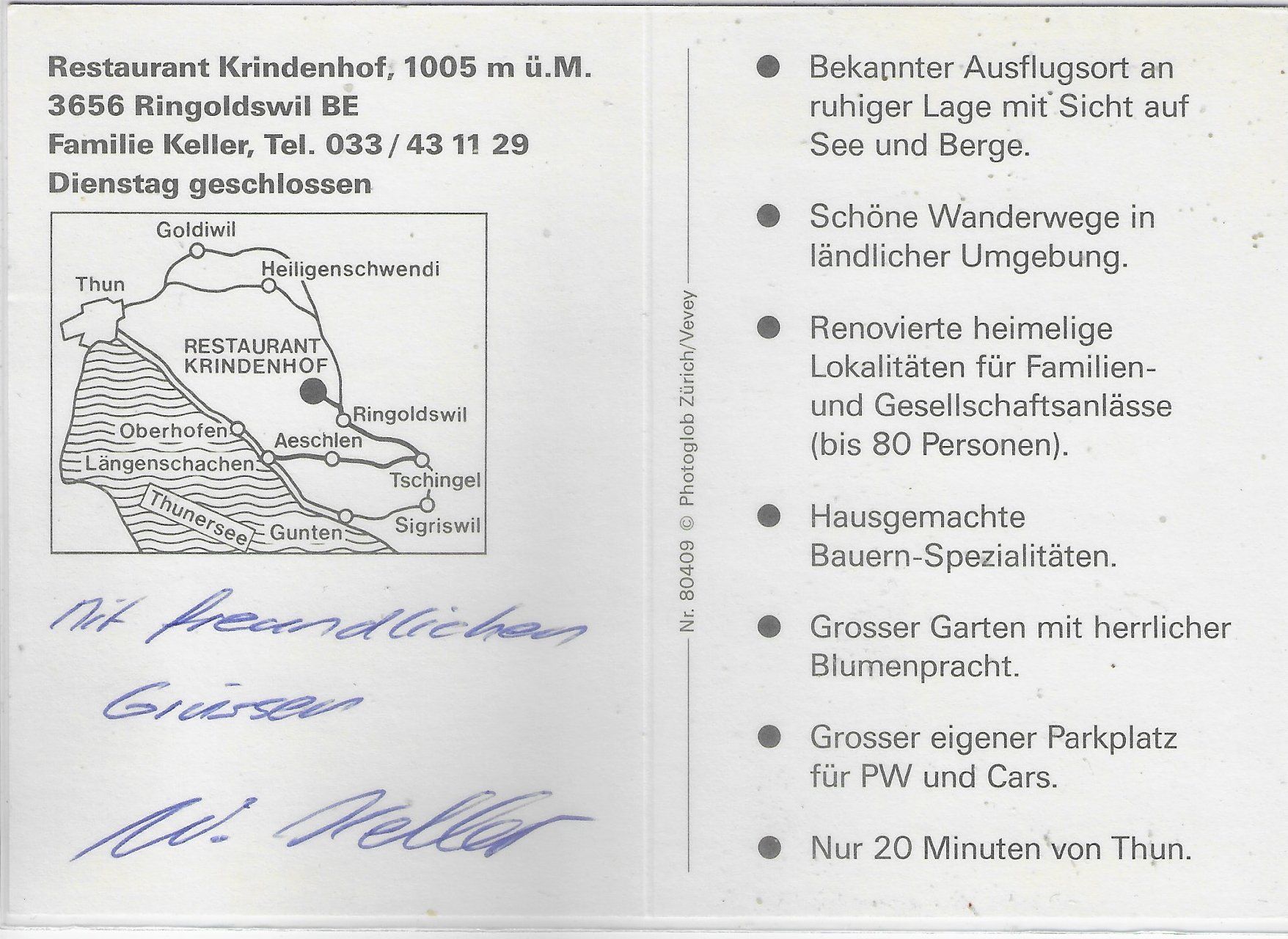 Cartoline postali: Ringoldswil - Restaurant Krindenhof – Usato da Ettingen venduto da Kartenplanet 1