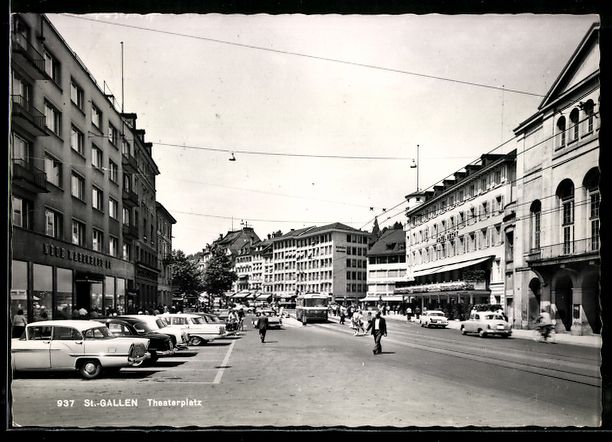Ansichtskarten: AK St. Gallen, Theaterplatz – Gebraucht aus Berlin von bartko-reher