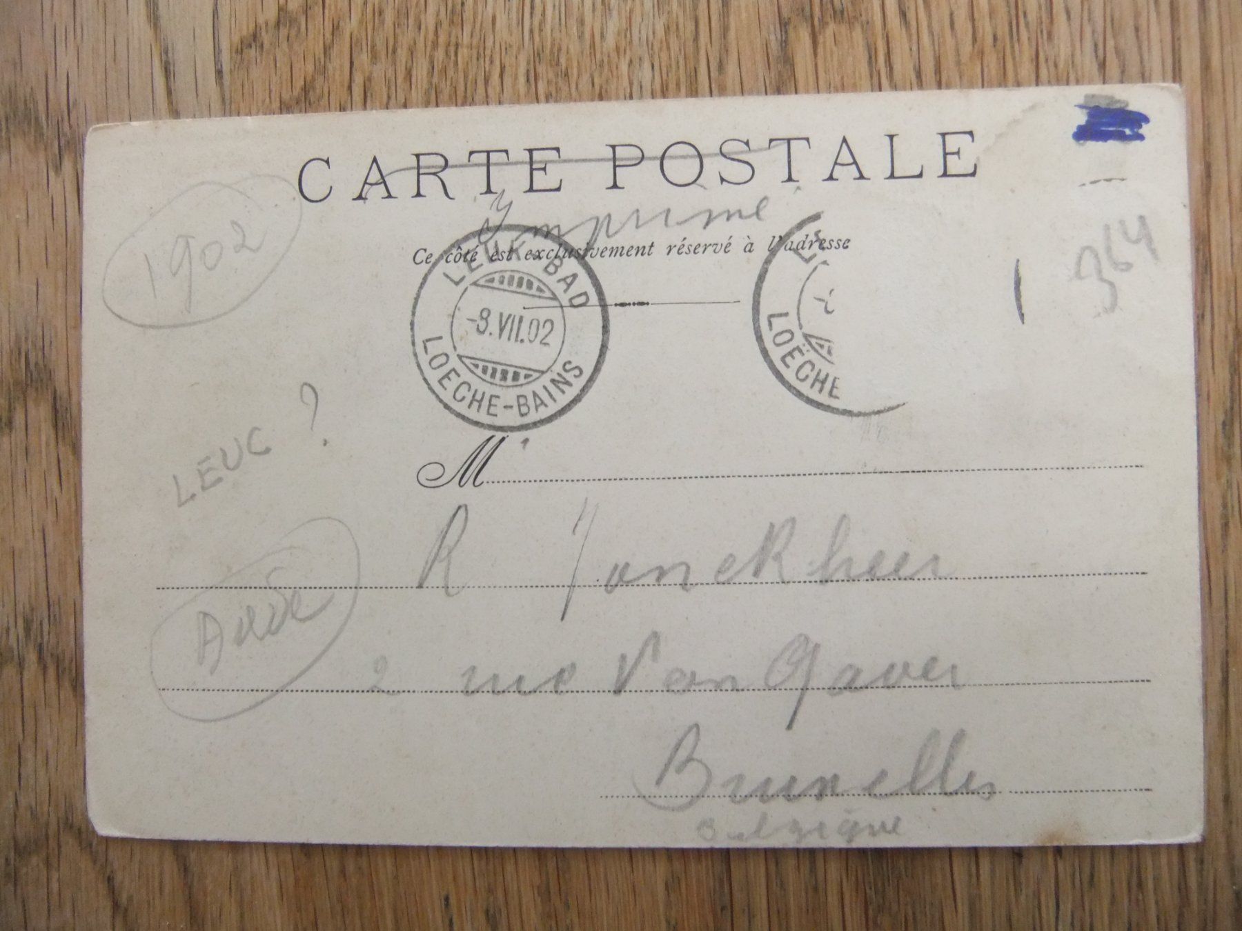 Cartoline postali: Leukerbad im Innern der Bäder 8.7.1902 – Usato da St. Niklaus VS venduto da wunschlos54 1