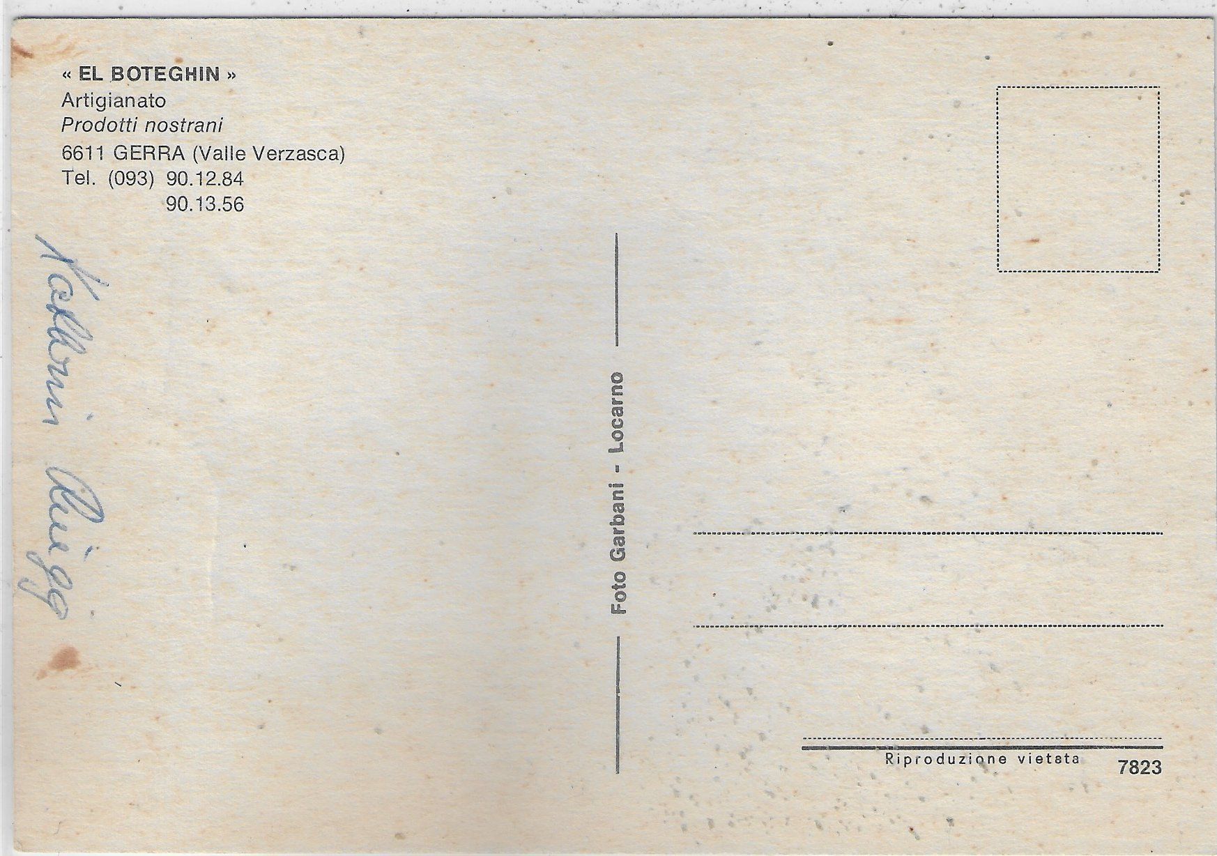 Cartoline postali: "El Boteghin" - Gerra – Usato da Ettingen venduto da Kartenplanet 1