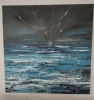 Gemälde Gewitterstimmung über dem Meer, handmade 80×80
