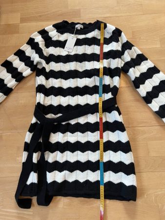 Kilky Paris Strick Kleid in Gr. TU, Schwarz/Weiss, NEU