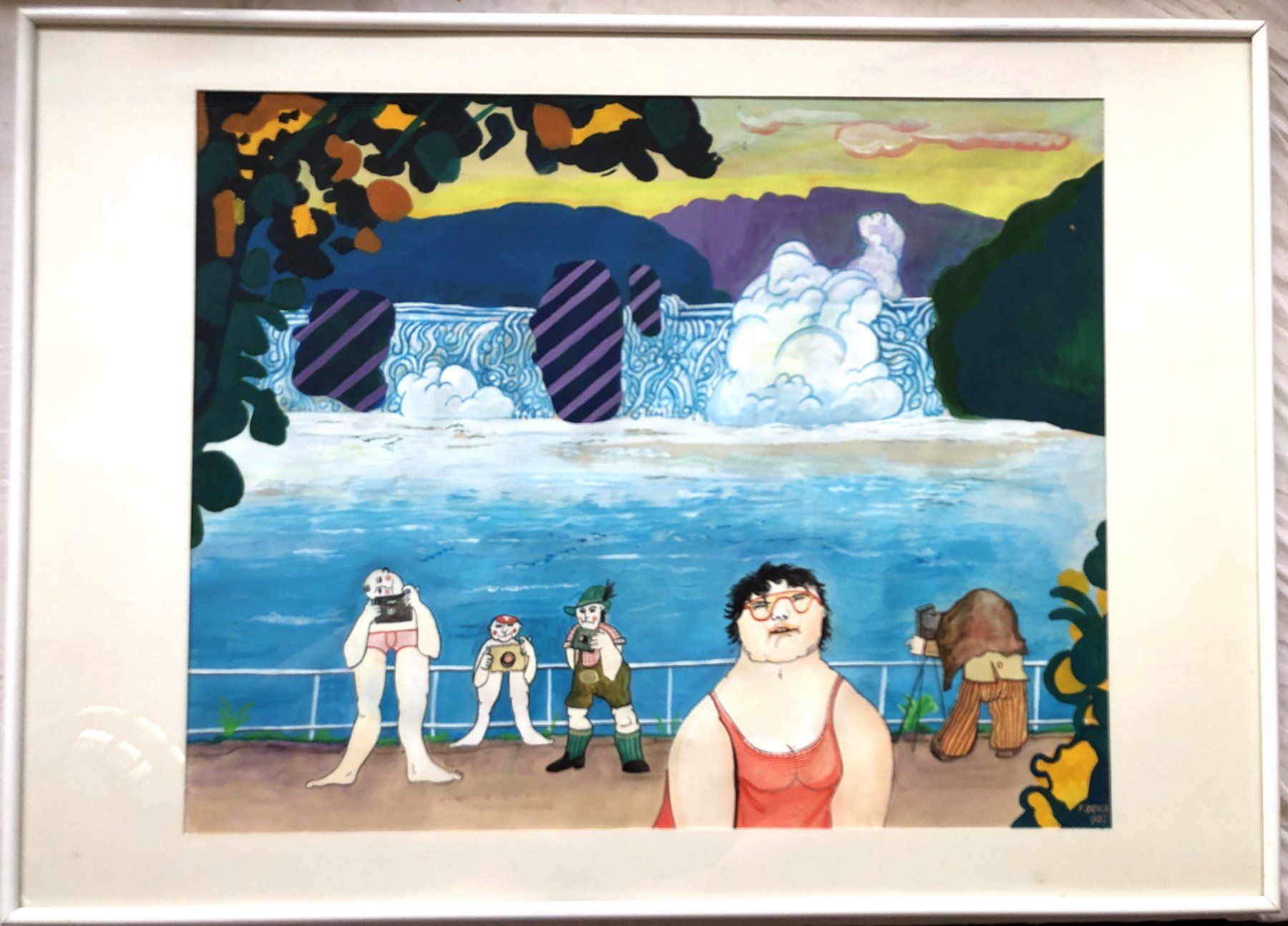 Tableaux: Fredy Deola - Art Brut - Gemälde - Rheinfall – D'occasion à Schaffhausen par durruti