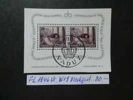 FL 1946 Nr. W19 Block 1. Tag gestempelt