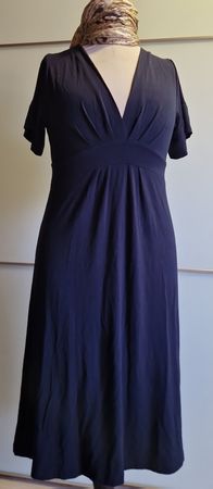 Elegantes Kleid G-Fontana mit V-Ausschnitt, Dunkelblau, Gr S