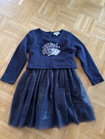 Kleid Happy Girls dunkelblau mit Igel Grösse 122