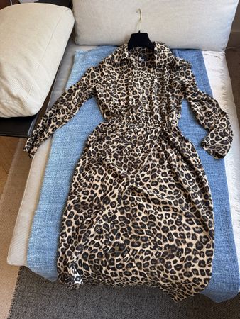 The Kooples Leopard-Print Silk Midi Dress – Size 1 / EU 36 /