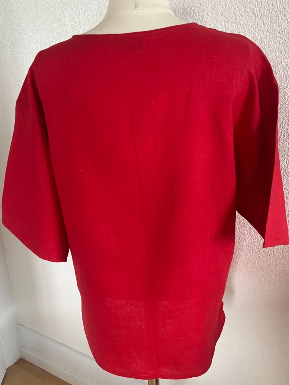 Camicette: Cachet Damen Bluse, 100% Leinen, Gr. L, rot – Usato da Worb venduto da farben20zauber 1