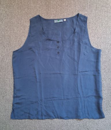 Damen Top Dunkelblau Seide, Gr 46,  Deville, neuwertig