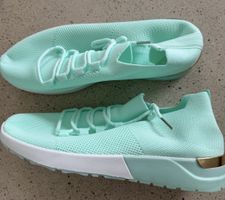 Sneakers mint green size 41 knit with gold detail