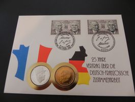 Münzbrief Deutschland Frankreich Silbermedaille (0.999) 13 g