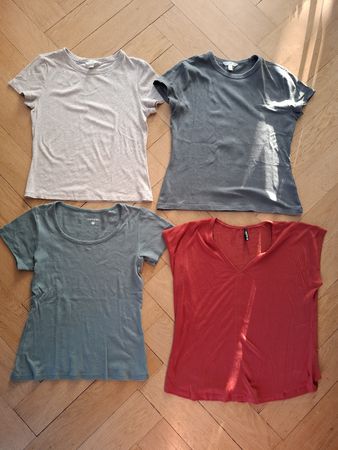 Lot de 4 T-shirts femme taille M, H&M et Chicorée 