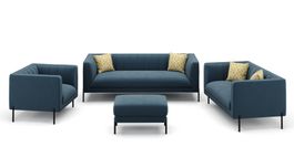Sofa Set Samt ATTILA blau