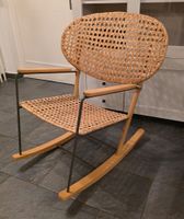 Schaukelstuhl, Holz & Rattan, skandinavisch, Top Zustand!