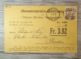 TR48 Carte Postale + Timbre Suisse 1910