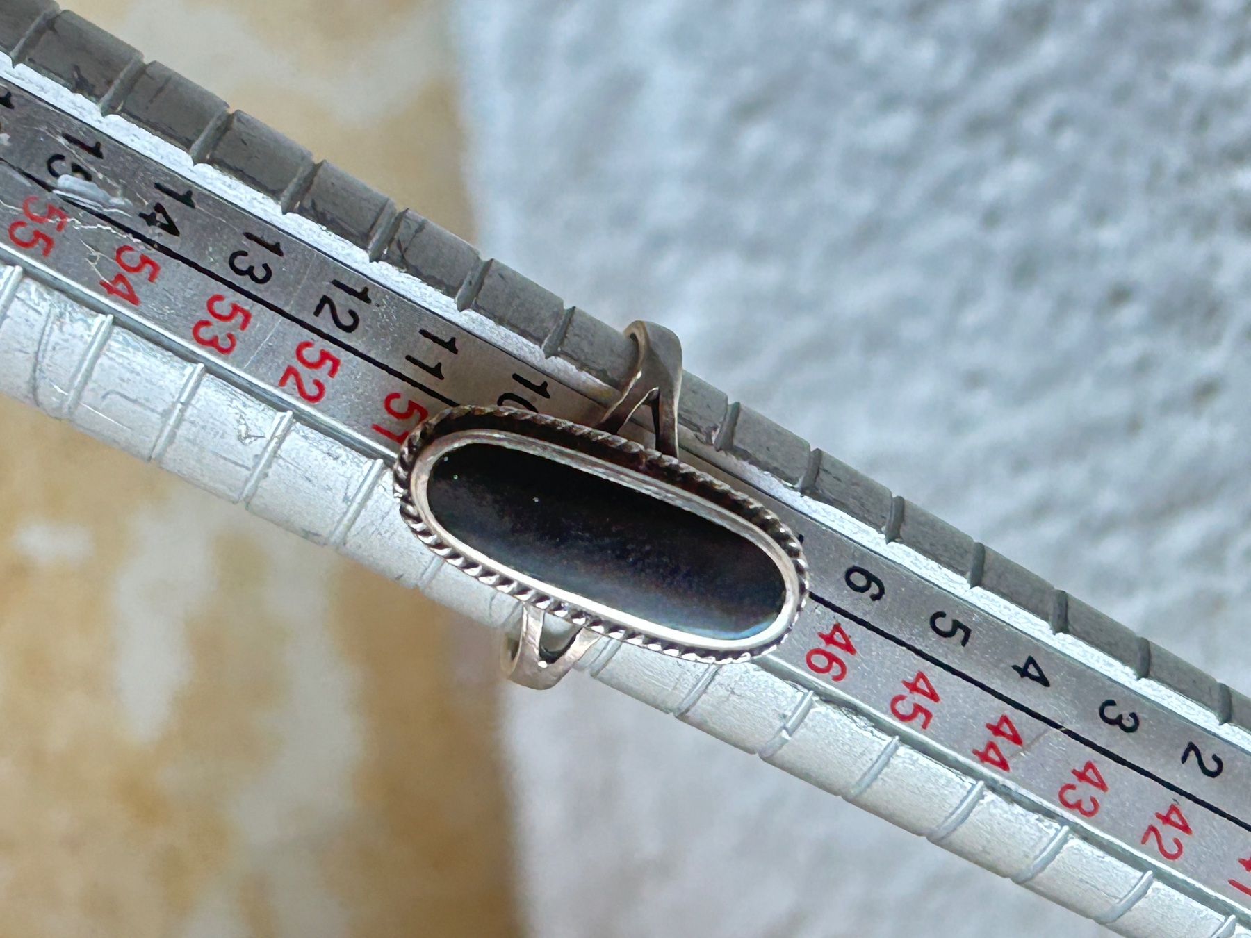 Onyx Anelli: Vintage Onyx Silber Ring (49) – Usato da Dittingen venduto da Bellevista 6