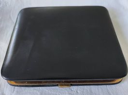 Porte fotos rétro en cuir noir