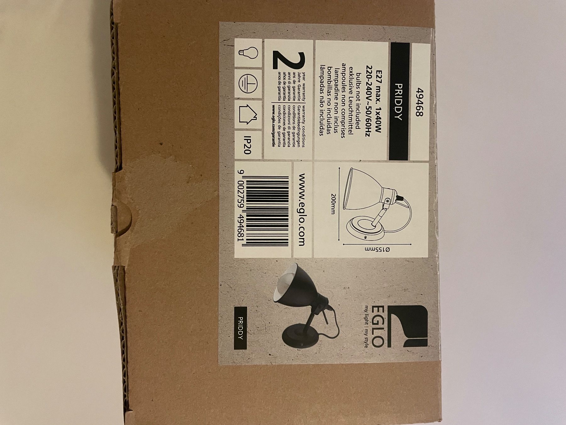 Eglo Lampade: EGLO Priddy Wandlampe, schwarz – Usato da Bern venduto da Baja35 5