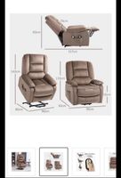 Massagestuhl mit Aufstehhilfe und Heizfunktion braun neu