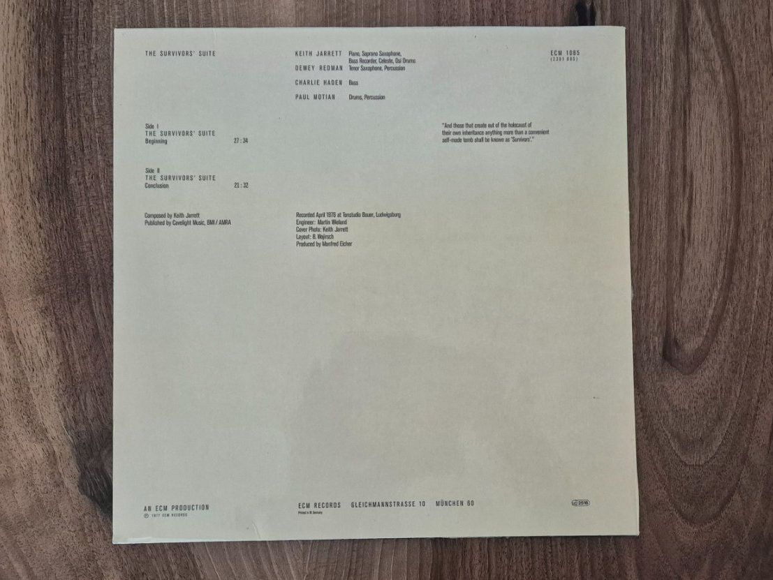 Dischi in vinile: Keith Jarrett The Survivors' Suite – Usato da Emmenbrücke venduto da eneredi 1