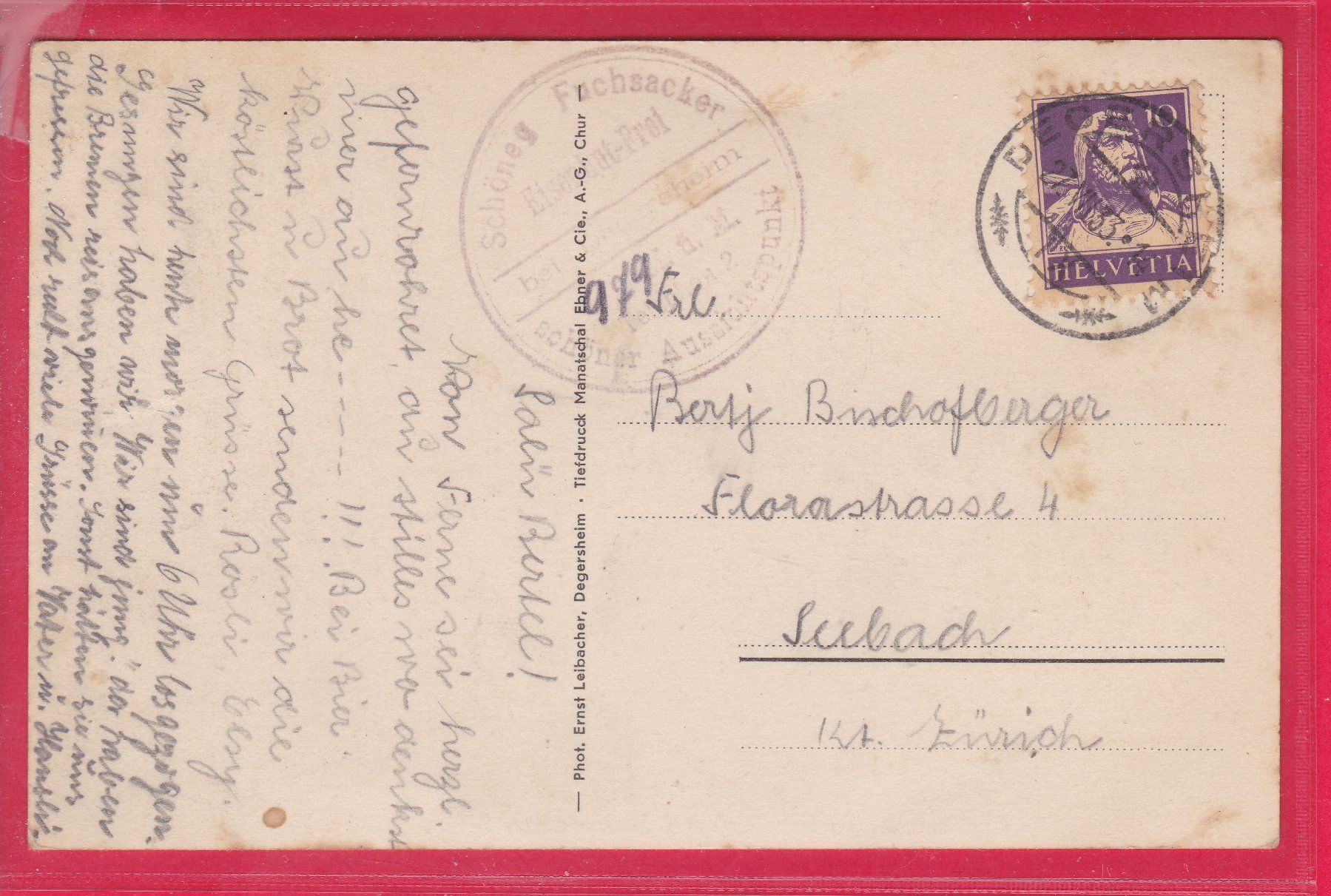 Cartoline postali: RESTAURANT FUCHSACKER MIT BLICK GEGEN SÄNTIS, 27.7.1933 – Usato da Oberrieden venduto da Gebirgsstelze 1