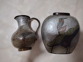 Vasen mit Eisvogel Motiv