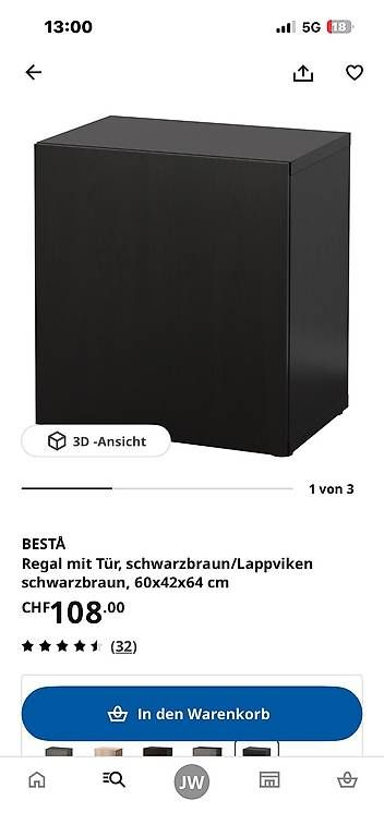Cassettiere: Ikea Sideboard Besta / Schwarzbraun – Usato da Sulgen venduto da Stpens 3