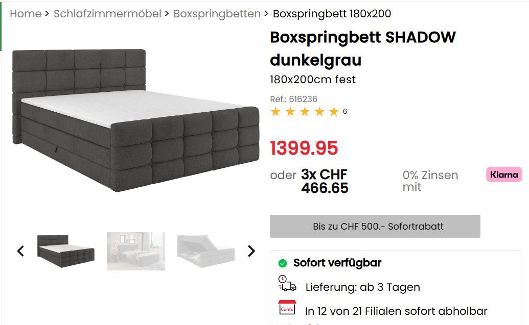 Conforama Betten: Boxspringbett 160x200 mit Bettkasten und Topper – Gebraucht aus Lupfig von ado_pe 3