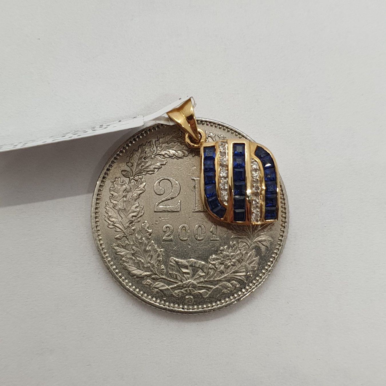Ciondoli: Echt 18K Gold - Diamant, Saphir Anhänger – Usato da Luzern venduto da Luzern-Goldhaus 2