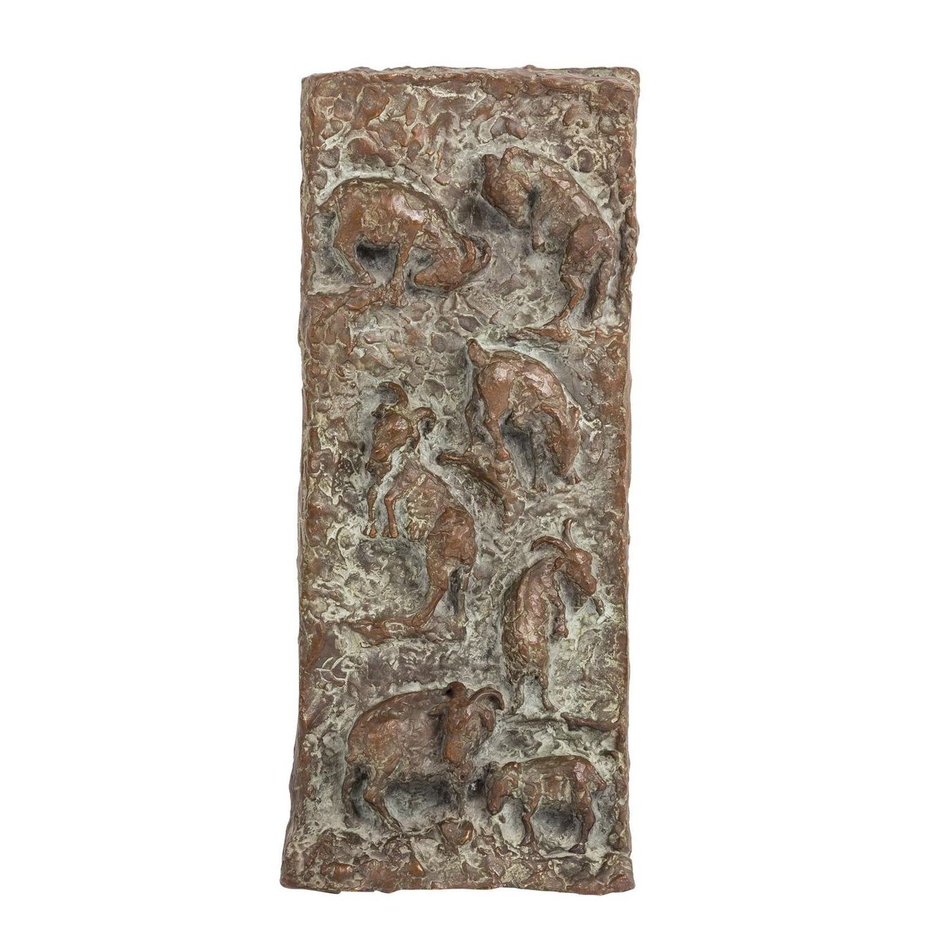 Sculture & Statue: Erich Glauer - Steinböcke, Bronzerelief – Usato da Basel venduto da bigmbh