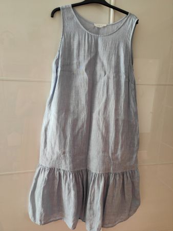 Oversize Midikleid aus Leinen, hellblau (Aimée) TU ca 40/42