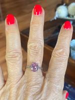 Magnifique bague argentee avec pierre rose