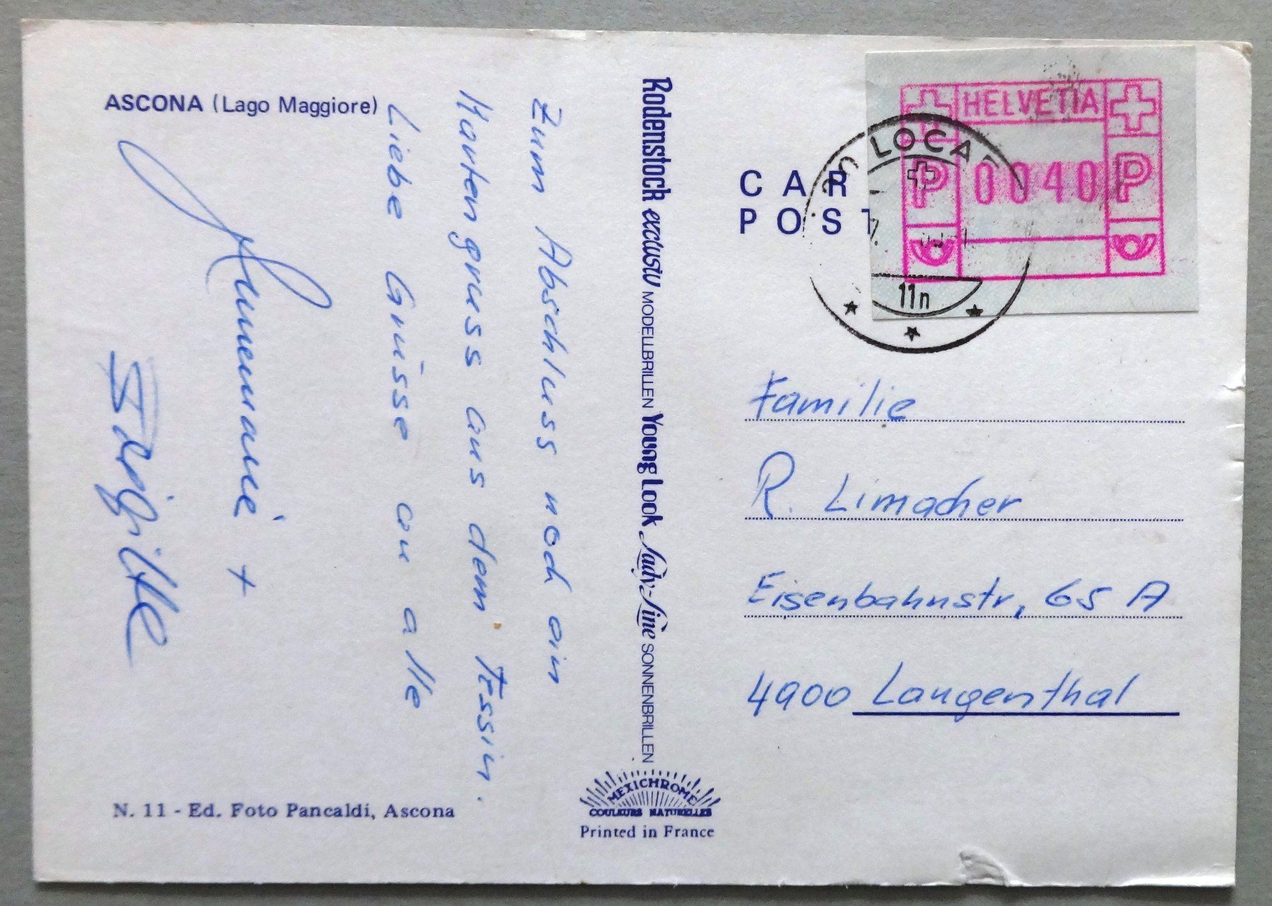Cartoline postali: Ascona (Lago Maggiore) – Difettoso da Fétigny venduto da Billy2miny 1