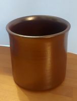 Braune Keramik Vase, Vintage Übertopf Herbst Dekoration