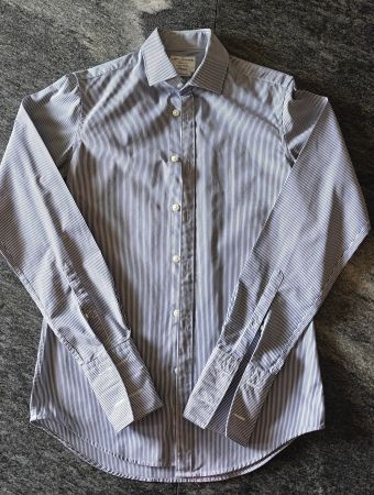 TM Lewin Hemd Blau/Weiss Super Fitted Grösse 38/86 Slim Fit