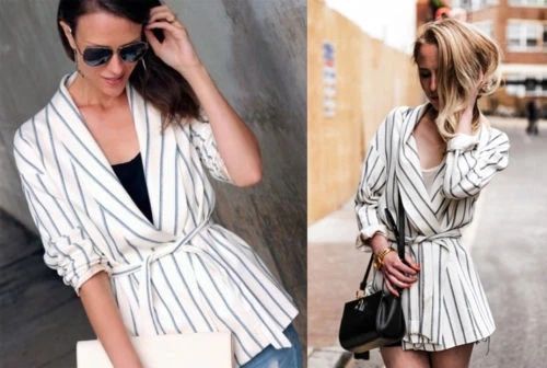 Zara Giacche: Zara gestreifter Wickel-Blazer – Usato da Balgach venduto da kimo1 2