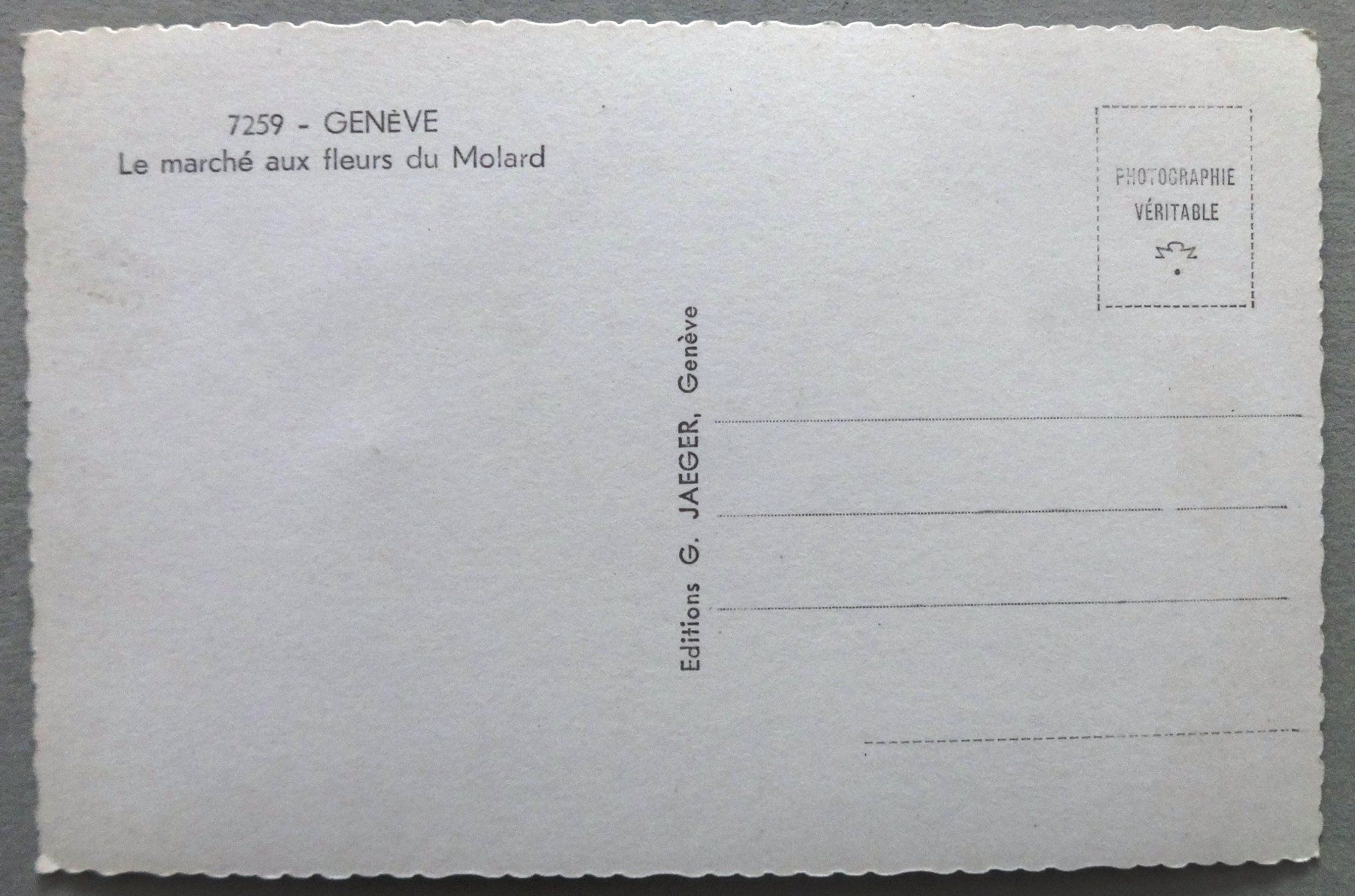 Ansichtskarten: Genève - Le marché aux fleurs du Molard – Gebraucht aus Fétigny von Billy2miny 1