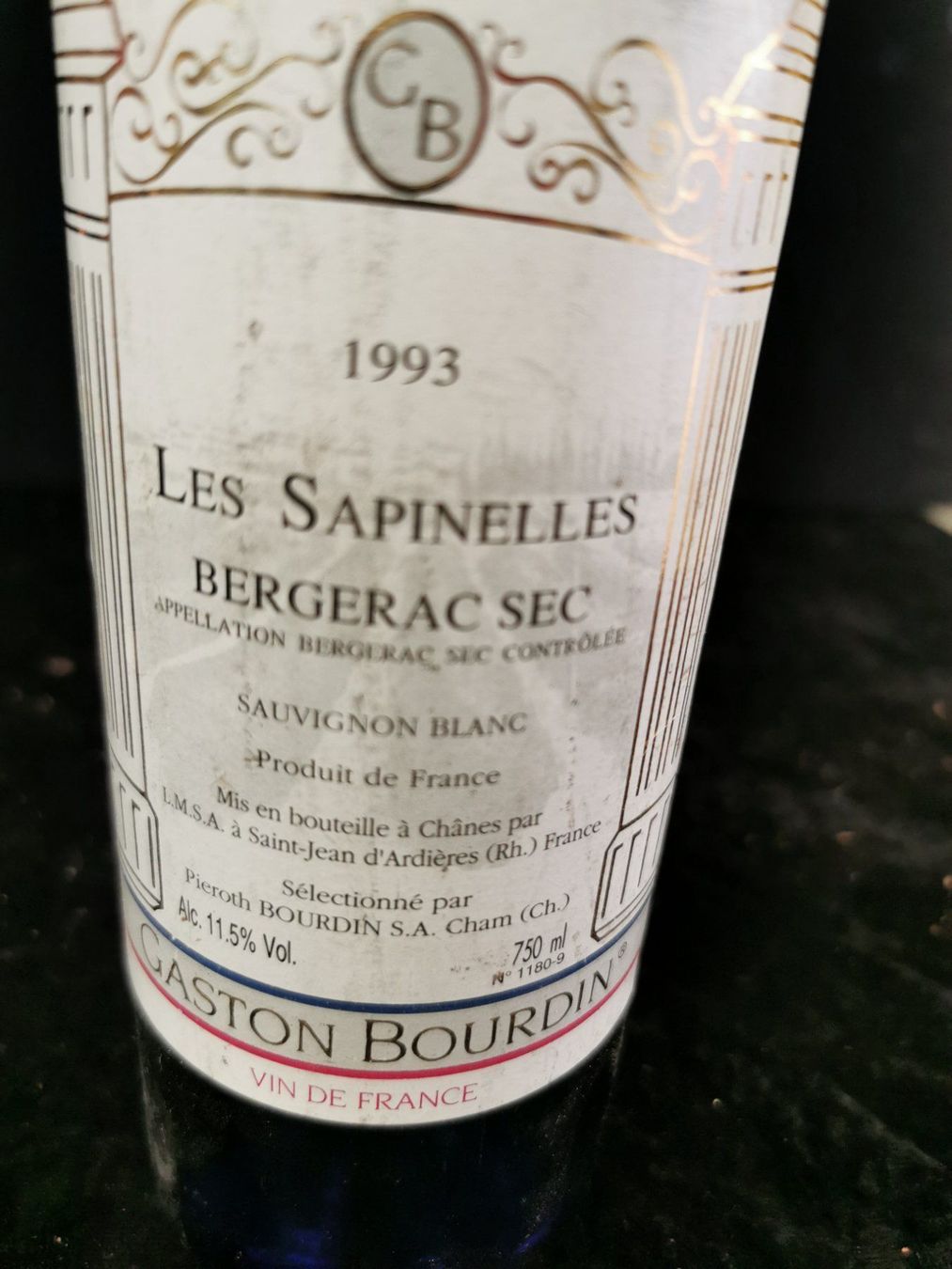 Wein: 1993 BERGERAC SEC BLANC SAUVIGNON – Neu (gemäss Beschreibung) aus Genève von Leboucheoreilles 1