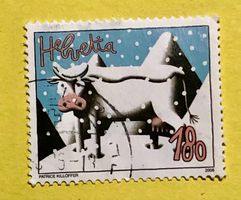 Nr.1201 GESTEMPELT Kuh im Schnee 2006  