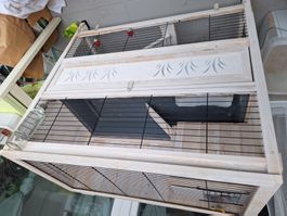Cage 2 étages pour cochons d'inde, lapins